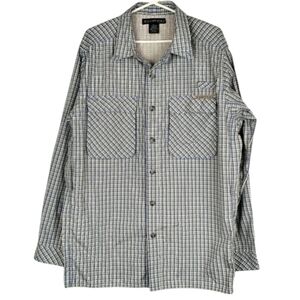 Exofficio Men's Plaid Lightweight Shirt Size XL Blue Green Beige Hiking Outdoor